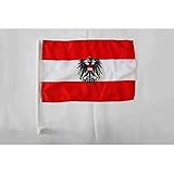 AZ FLAG - Autofahne Österreich Mit Adler - 45x30 cm - Österreichische Autoflagge 30 x 45 cm - Auto...