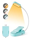 EDISHINE Leselampe Buch Klemme, USB wiederaufladbare LED Buchlampe für Kinder mit 3 Farbmodi &...