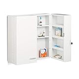 Relaxdays Medikamentenschrank 10021071 XXL Premium Abschließbar 2-Türig, 11 Fächer HxBxT 53 x 53...