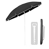 Sekey 160cm GRS-zertifizierter Sonnenschirm mit Sonnenschirmhalter für Garten, Terrasse & Strand |...