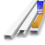 10m (2,0 x 1,0 x 100 cm) Kabelkanal weiß selbstklebend - VDE geprüft - Made in Europe - mit...