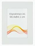 RAWWEST.BIS Rahmenloser 59,4x84,1 cm DIN A1 Bilderrahmen Bildhalter Cliprahmen Fotorahmen Kunstglas...