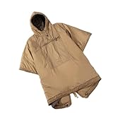 CHAKAE Camping-Decke mit Kapuze, Poncho-Tasche, Outdoor-Stadiondecke, warme Reisedecke, Steppdecke,...
