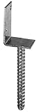 Connex Pfostenträger L-Form - 80 x 60 x 100 x 200 mm - Ø 16 mm - chromfarbig - feuerverzinkt -...