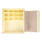 FIXOSHEE Faltbare Aufbewahrungsbox für Unterwäsche mit Fächern Atmungsaktiver Baumwoll leinen...