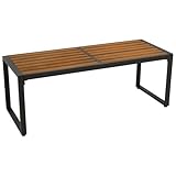 DEGAMO Gartenbank Hockerbank RAGUSA 2-sitzer 123cm, Gestell Metall anthrazit, Sitzfläche Akazie...