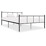 KTHLBRH Betten Kopfteil Bett Doppelbett Bettgestell Schwarz Metall 120×200 cm Geeignet für...