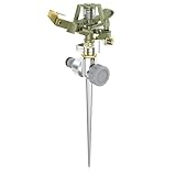 Brandson - Garten Sprinkler aus Metall – Intervall Impulsregner - Rasensprenger rotierend – 24 m...