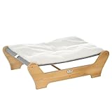 PawHut Katzenbett mit Gestell Hängematte für Katzen erhöhtes Katzennest mit weichem Kissen...