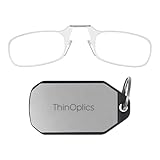 ThinOptics 2.00 Lesebrille Mit Transparenter Gestell Und Schlüsselanhänger-etui - Lesebrillen +2.0...