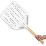 PURASKER Pizzaschieber Perforiert, Pizzaschaufe, 12 Zoll Aluminium Pizzaschaufel Perforiert 39,5 *...