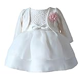 Taufkleid Taufbolero Baby Mädchen Kleid Blumenmädchenkleid Festlich Kleid Babybekleidung (DE 80)