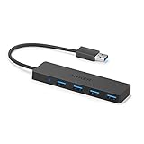 Anker 4-Port USB 3.0 Ultra Flacher Datenhub, Geeignet für Macbook, Mac Pro/mini, iMac, Surface Pro,...