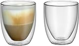 WMF Kult doppelwandige Cappuccino Gläser Set 2-teilig, 250ml, Schwebeeffekt, Thermogläser,...