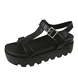 Woaikeyu Plateau-Sandalen für Damen, Sommer, Mode, Schnalle, offener Zehenbereich, Keilabsatz,...