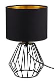 Reality Leuchten RL LIVE YOUR LIGHT Tischleuchte Chuck R50931002, Metall schwarz matt, Stoffschirm...