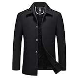 KUDORO Herren Wintermantel Wolle Kurzmantel Herren Wollmantel Winterjacke Slim Fit für Business...