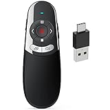 USB C Presenter, Kabellose 2.4 GHz Powerpoint Fernbedienung, Pointer für Präsentationen via Typ C...