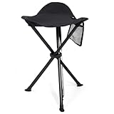 EVER ADVANCED Klapphocker Faltbar Dreibeinhocker Ultraleicht, Campinghocker 53.3cm Hoch 102KG...