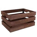 ULDIGI Rustikale Holzkiste aus Altholz Stapelbare Obstkiste 35X25X18cm Dekorative Aufbewahrungsbox...