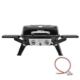 Royal Gourmet 2-Brenner Tragbarer Gasgrill, 5 kW Tischgrill mit klappbaren Seitentischen, portabler...