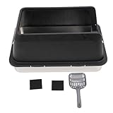 Große Katzenklo Wanne, Edelstahl Katzenstreuschale XXL, Offenes Katzen WC mit Hohem Rand - Anti...