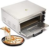 Edelstahl Pizzaofen Elektrobackofen 2 In 1 Pizzaofen 2000w Flammenofen Bis 350°C, Professioneller...
