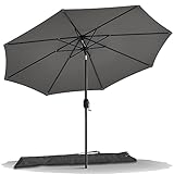 VOUNOT Sonnenschirm 270 cm mit Kurbelvorrichtung, Knickbar, Sonnenschutz UV-Schutz, Balkonschirm...
