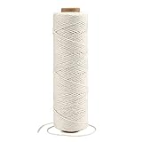 KINGLAKE 1mm Kordel Beige,100M Baumwollschnur,Makramee Garn,Baumwollgarn Dünn,String Für...