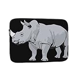Laptoptasche mit Tier-Nashorn-Druck, schlankes und leichtes Design mit Reißverschluss, ideal für...
