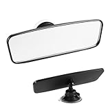 Auto Rückspiegel Universal Innenspiegel mit 360° Drehfunktion & starker Saugnapf – 200x60 mm...