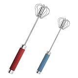 2 Stück Hand-Eier-Schneebesen, Edelstahl, Mini-Hand-Schneebesen, 25,4 cm & 30,5 cm,...