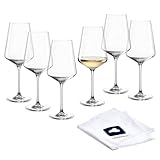LEONARDO HOME Weißweingläser PUCCINI (6er Set) inkl. Poliertuch • Kratzfeste Weingläser (560...