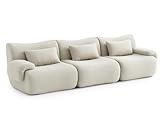 MILYsofa Modulares 3-Sitzer-Sofa, Bouclé-Stoff, Abnehmbare Kissenbezüge (Cremebeige, 3-Sitzer)