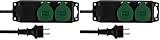 REV Steckdosenleiste - Mehrfachsteckdose 2-Fach IP44, ideal für Garten & Terrasse, Kabel 1,4m, max....