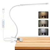 Akynite 8W LED Schreibtischlampe Klemmbar, 3 Farbwechsel & 10 Helligkeit, USB Klemmlampe mit...