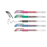 edding 2185 Gelroller - schwarz, rot, blau, gün, pink - 5er Set - 0,7 mm - Gelstifte zum Schreiben,...