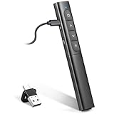 USB/Type-C 2-in-1 Wireless Presenter Aufla-dbarmit Hyperlink Lautstärkeregler, 2.4Ghz Powerpoint...