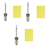 3 Stück Lötspitzen USB-Kopf für E10-Schnittstellenspitze K+B+C mit Reinigungsschwamm, Messing...
