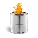 BURNHARD Feuerschale Edelstahl 36 cm, inkl. Aufbewahrungstasche, Feuertonne, Feuerkorb, raucharme...