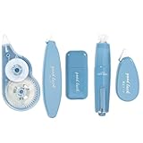 5 Stück Korrekturroller, 12m x 6 mm Korrekturbänder Set Korrekturmaus Mini mit Schutzkappe,...