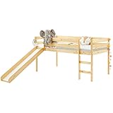 IDIMEX Spielbett Hochbett mit Rutsche Benny für Kinder Kiefer massiv in Natur lackiert 90 x 200 cm...