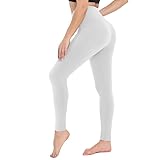 CAMPSNAIL Leggings Damen High Waist Blickdicht Leggins für Sport Yoga Gym (Weiß,S-M)