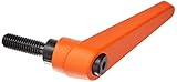 HALDER 24400.0351 Verstellbare Klemmhebel, Orange, d1=18 mm / d2=M8 / l1=25 mm