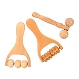 Veemoon 3 Stück Holz-massage-roller Fuß- Rücken- Nacken Schultermassage Handlicher Langlebiger...