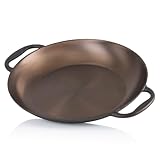 Mahlzeit Polierte Paella Pfanne 35 cm | Gusseisenpfanne mit zwei Griffen | Grill Pfanne, Paella...