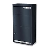 Metzler Briefkasten und Paketbox rostfrei & massiv, Paketbriefkasten XXL, Standbriefkasten modern,...