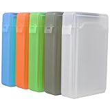 VERDANVERSE 5 Stück Hard Drive Schutzboxen Robuste Aufbewahrungsboxen für Externe Weiß Grün Blau...
