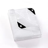 GUARD SHIELD Abdeckplane Wasserdicht mit Osen Netzplane 2x2 m Transparente-weiß Plane 150g/㎡...