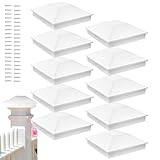 Byuexhp Pfostenkappe 4x4 weiß 10er Pack PVC Wasserdicht UV Beständig Pfostenkappe Zierkappe für...